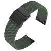 [Anbeer] 20-миллиметровый ремешок для часов, сменный плетеный нейлоновый ремешок, плавно регулируемый, быстросъемный, с тройной застежкой-кнопкой, зеленая, черная пряжка