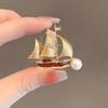 Smooth Sailing Sailboat Brooch High-end Light Luxury Elegant Feminine Brooch Suit Sweater Cardigan Corsage Accessory.