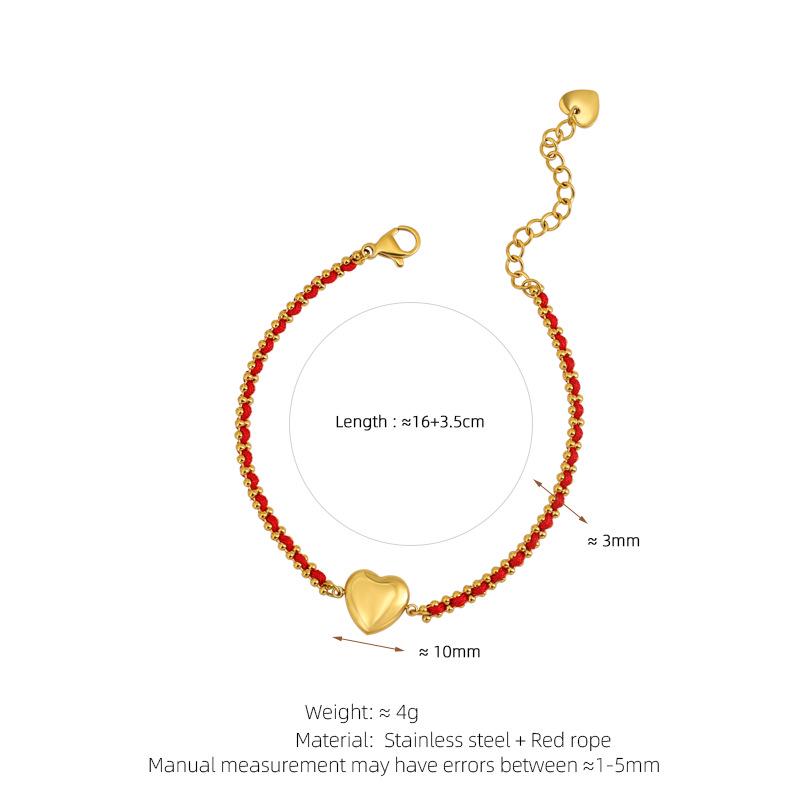 Новогодний красный браслет ручной работы для женщин с золотыми бусинами - подарок от Tai Sui.