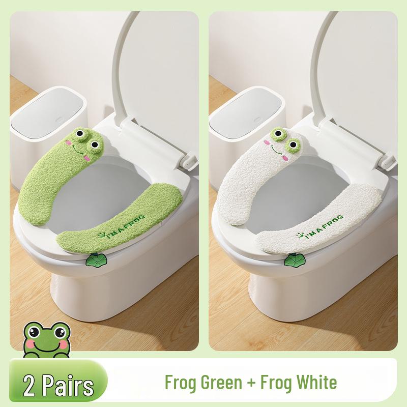 Cartoon Plush Toilet Mat - Universal, Thick & Warm for All Seasons.