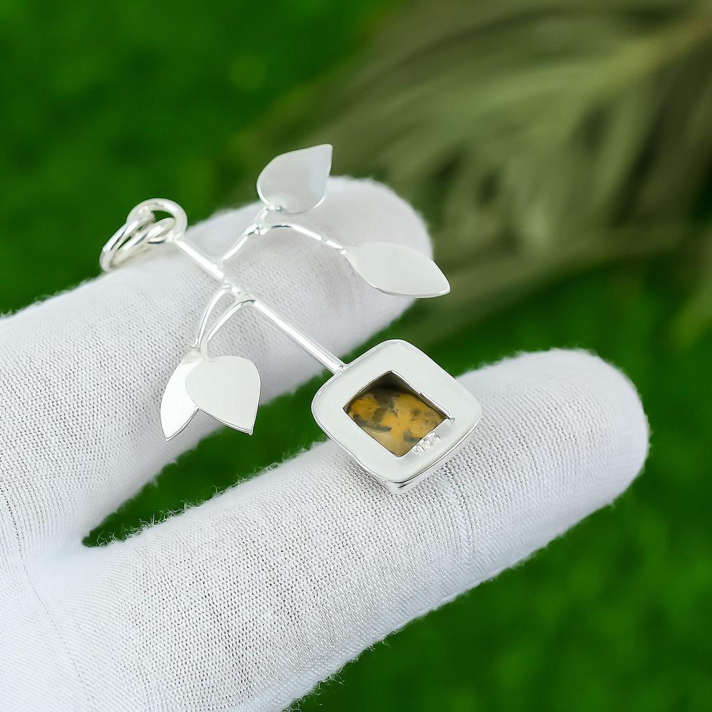 Подвеска из натурального камня яшмы пикассо, ювелирное изделие из серебра 925 пробы для женщин