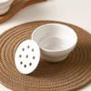 Ceramic Dipping Sauce Bowl Creative Double-layer Filter Soup Bowl Hot Pot Drip Oil Bowl  Home