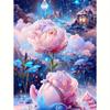 5D DIY Алмазная картина Мозаика Розовый цветок Алмазная вышивка Крестиком Ремесленный комплект Настенное искусство 30x40 см/12x16 дюймов