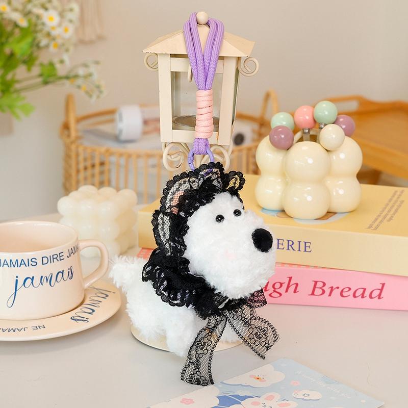 Kawali Puppy Plush Dog Toy Bag Decoration Keychain Pendant  Creative Stuffed Doll Cute West Highland Terrier Kid Birthday Gift