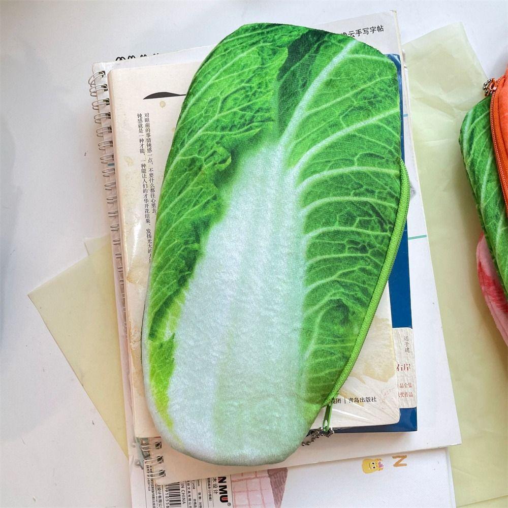 Simulated Food Pencil Case Vegetable Stationery Storage Bag Creative Plush Pencil Bag Cosmetic Bag