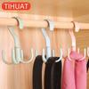 4 Hooks Neck Tie Holder Space Saving Bag Clothes Ties Holder Bag Shelf Clothes Hanger Shoe Rack 360 Degree Rotating Belt Closet