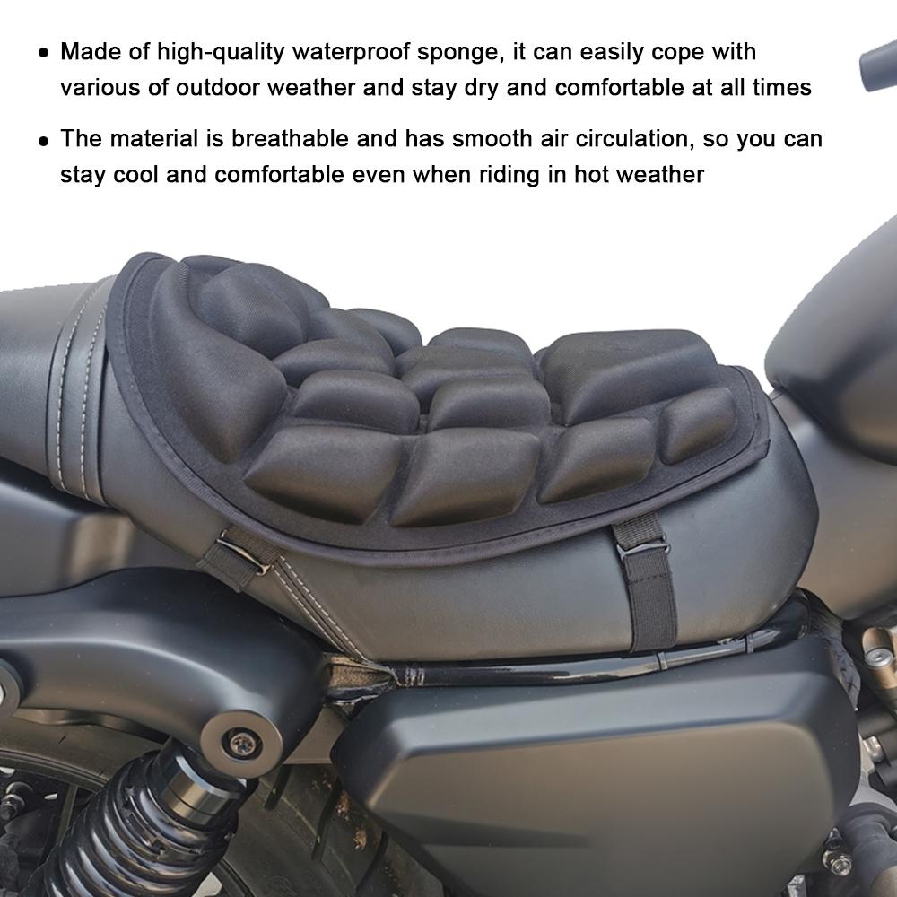 Motorcycle Seat Cushion 3D Shock Absorption Seat Pad Cushion Water Resistant Seat Cover Comfortable & Breathable