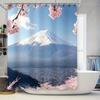 Japanese Cherry Blossom Shower Curtain 3D Illusion Window Spring Garden View Thermal Insulated Bathroom Decor Zen Spa Atmosphere
