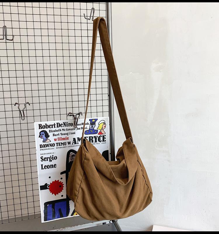 2025 универсальный студенческий рюкзак большой вместимости через плечо с косым ремнем, потертый и старый, холщовый мешок