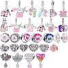 Новый Медный Розовый Шарм-Подвеска Цветок Бабочка Сердце Роза Птица Бусина Для Ожерелья Браслета Сделай Сам Изысканные Ювелирные Изделия