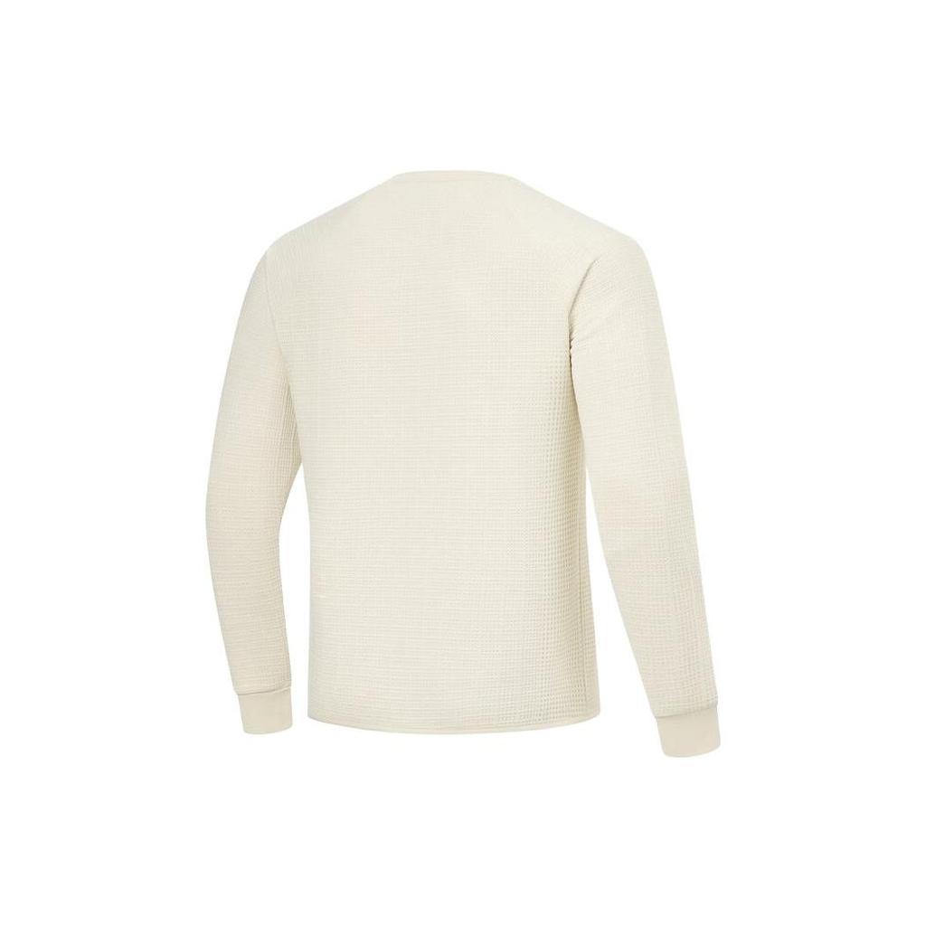 Li-Ning Fitness Series All-Weather Plain Crew Neck Sweatshirt Men Tops Milk-White AWDT737-2