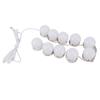 LED Vanity Lights with 10 Dimmable Bulbs USB Adjustable Color and Brightness Mirror Lights for