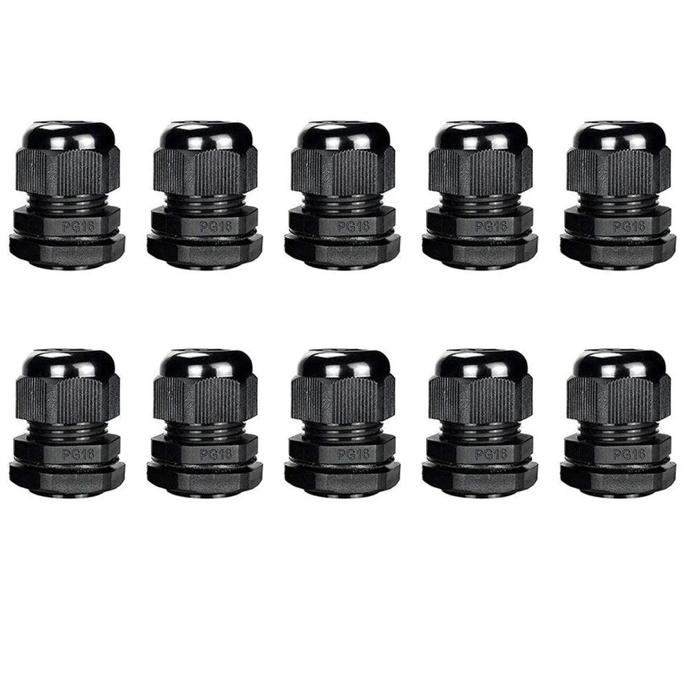 Набор нейлоновых кабельных вводов 10 шт. Водонепроницаемые IP68 кабельные соединители Регулируемая контргайка Pg7 Pg9 Pg11 Pg13.5 Pg16