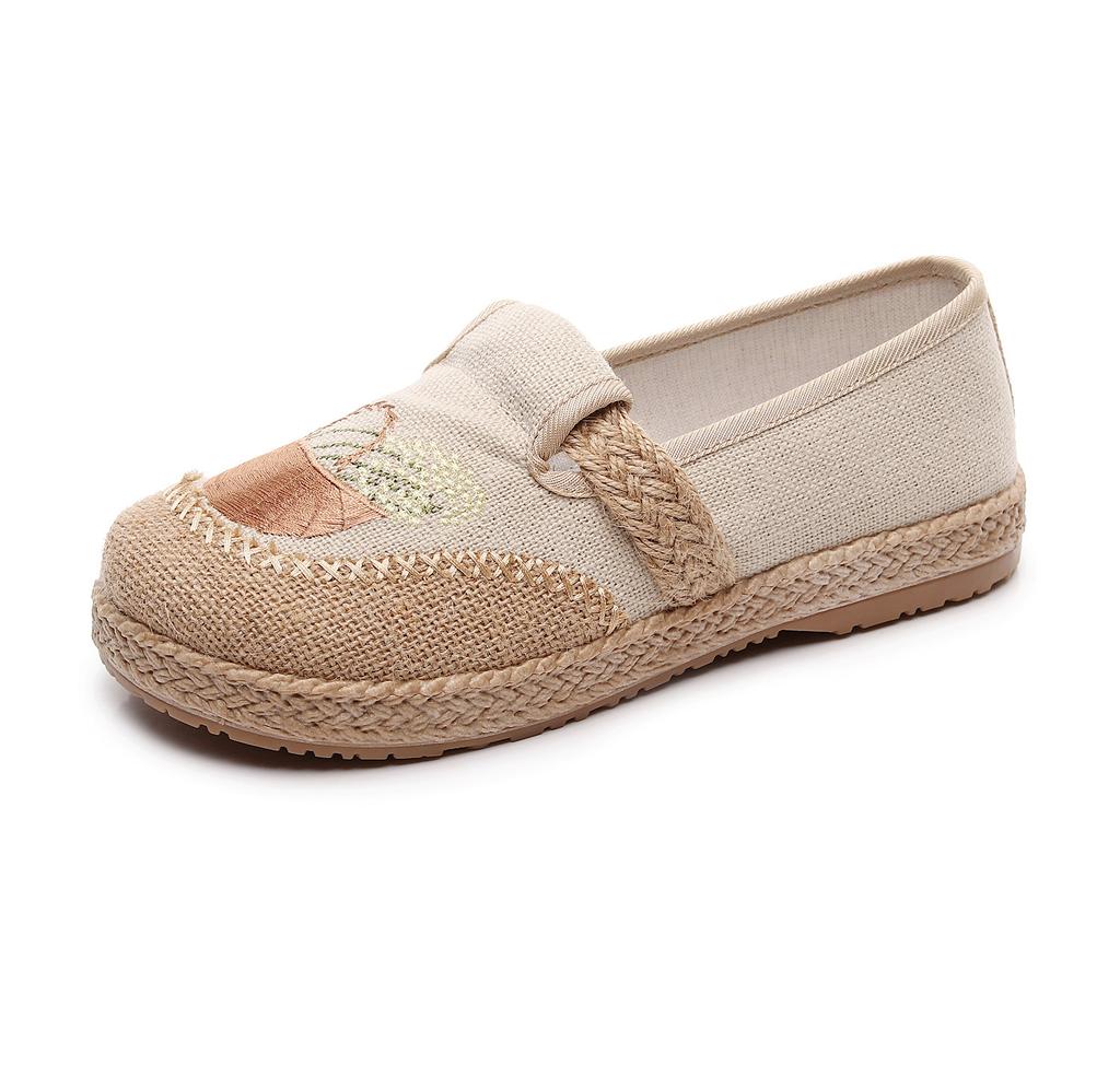 Изготовление на заказ женских парусиновых туфель из ткани старого Пекина, льняных, в этническом стиле, с круглым носком, на плоской подошве, легких, с мягкой подошвой, обувь для мам