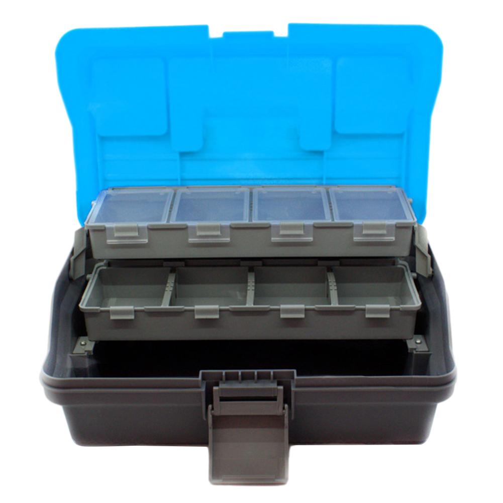 3-ярусная складная рыболовная коробка-ящик Портативный ящик для рыболовных снастей Многоцелевой рыболовный ящик с ручкой для хранения рыболовных снастей