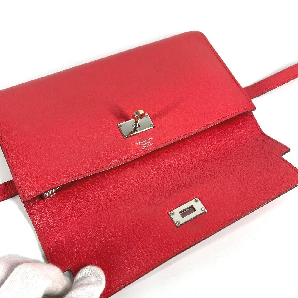 HERMES Kelly wallet Long wallet Long Wallet Chevre RedBased/SilverHardware
