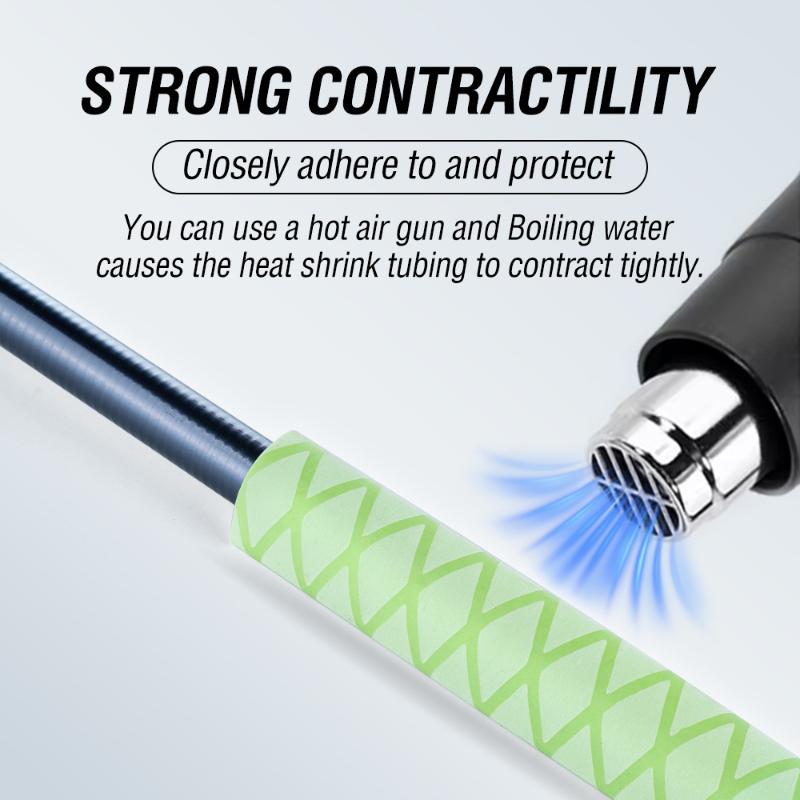 Светящаяся трубка Флуоресцентный чехол для удочки 2:1 1M Противоскользящая термоусадочная трубка Водонепроницаемая изоляционная обертка Защита рукоятки