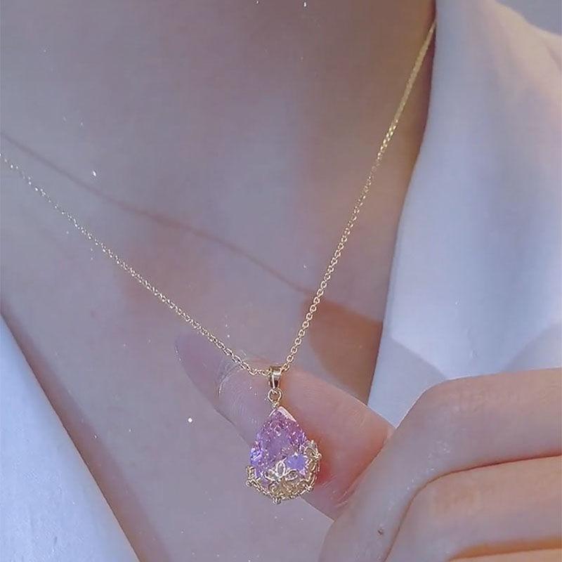 Женское ожерелье с каплями воды и кубическим цирконием, простые и элегантные женские аксессуары, подарок, свадебные украшения