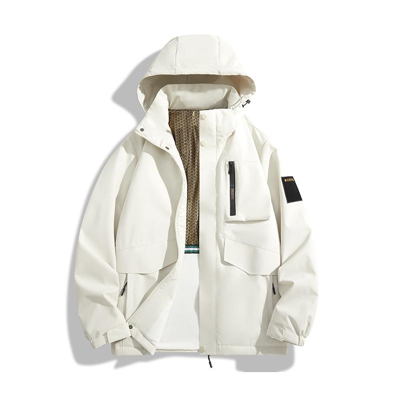 Молодежная куртка для мужчин и женщин, парная, новая, осенне-зимняя, уличная, с капюшоном, ветрозащитная куртка, утепленная и утолщенная