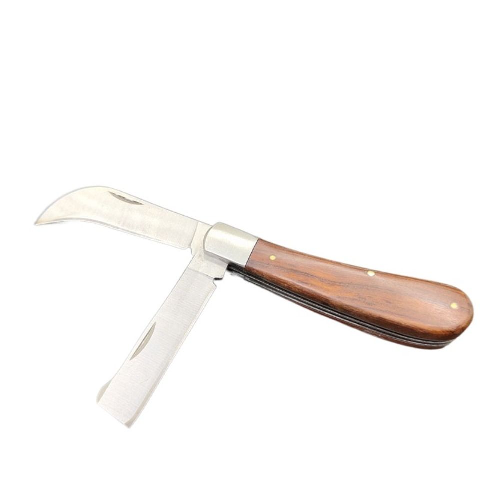 Острый садовый нож для обрезки, односторонний открытый нож из нержавеющей стали, складной садовый резак для прививки