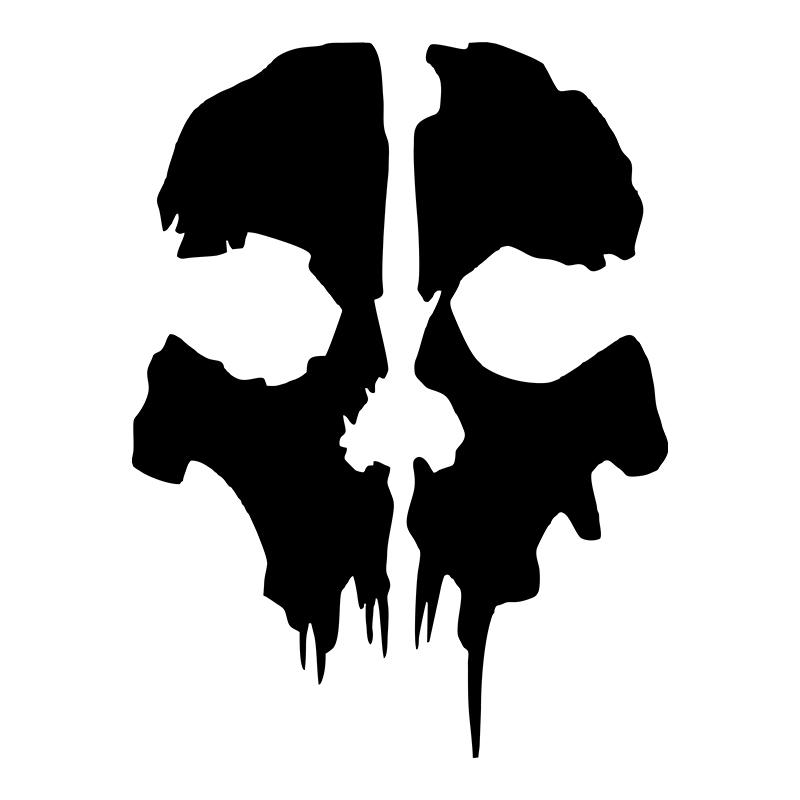 BLKUOPAR Call of Duty Призрак Голова Череп Силуэт Автомобильная Наклейка Водонепроницаемая Защита от Солнца Вырубка Окна Багажник Мотоцикл Авто Стайлинг