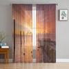 Sunrise Colours Sea Island Netherlands Chiffon Sheer Curtains for Living Room Bedroom Decoration Window Voiles Tulle Curtain
