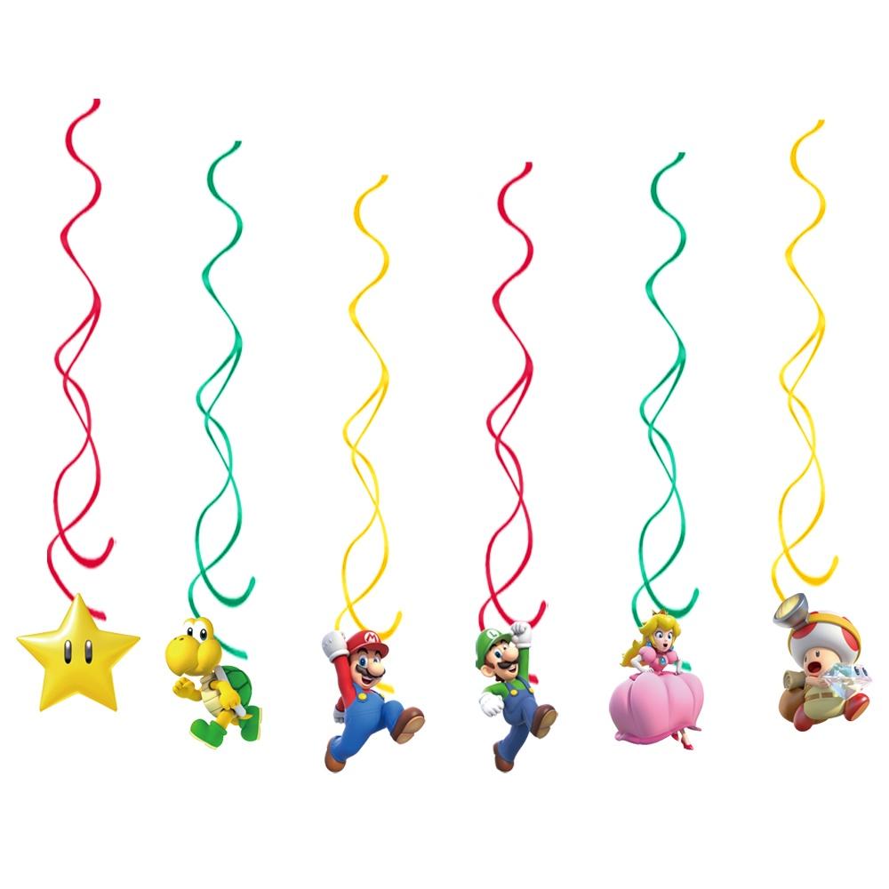 Баннер для украшения детской вечеринки в честь дня рождения по мотивам фильма про Марио, посуда