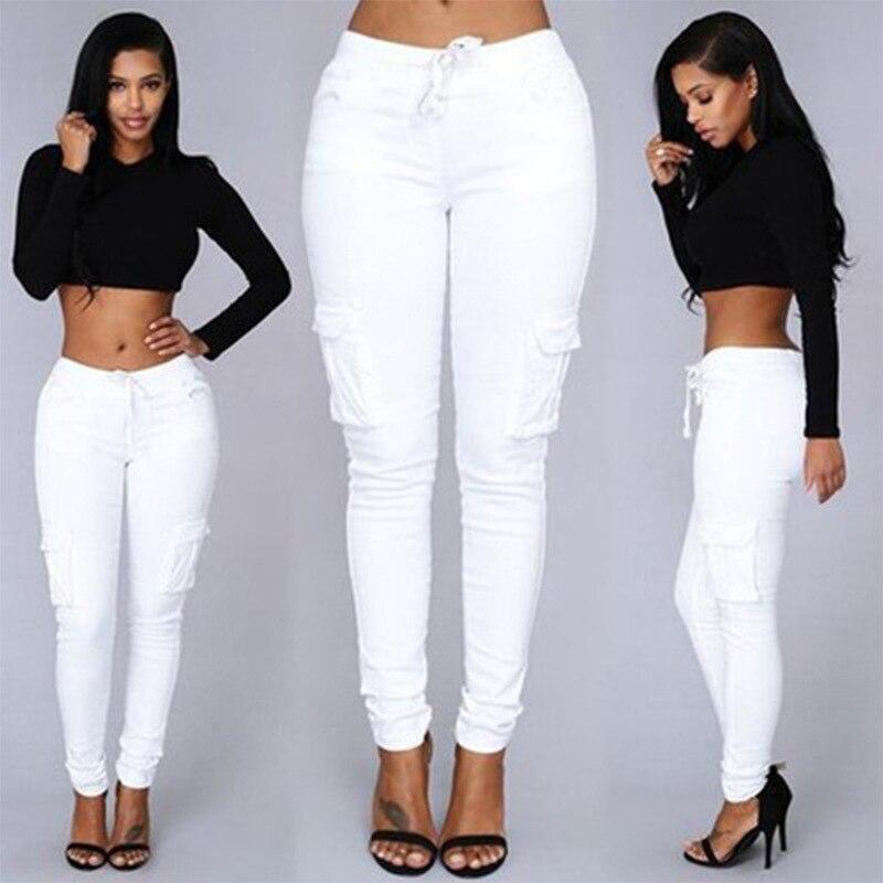 Women Casual Skinny Black Woman Pants Fashion Sexy Streetwear Pencil Pants High Waist Lace-up Slim Ladies Trousers 24293