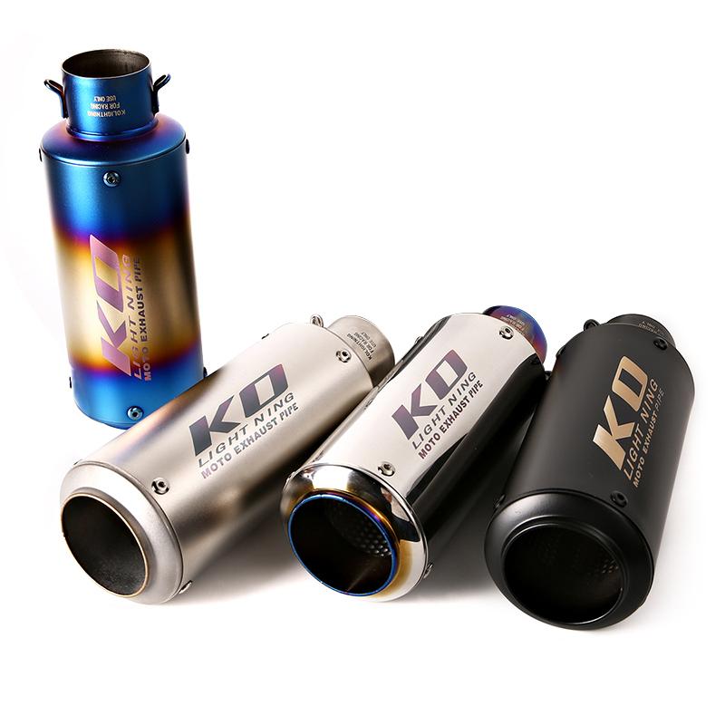 Universal 51/60MM Motorcycle KO Exhaust Stainless Steel Muffler Pipe With DB Killer For Z900 R3 R25 MT07 MT09 R1 Z400 Z650