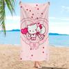 1 шт. Пляжное полотенце Sanrio Hello Kitty с принтом бантика, Мягкое впитывающее мультяшное банное полотенце, Портативное для путешествий, походов, кемпинга, отеля, бассейна