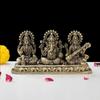 Brass Ganesha Laxmi Saraswati Idol for Worship | 3" Small Hindu God Statue Figurine Perfect for Decoration Puja & Gifting Purpose Sculpture