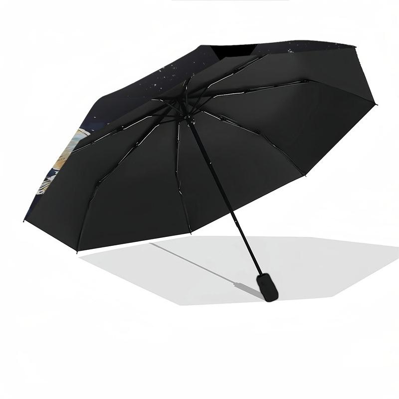 1pc Hogwarts Owl Automatic Folding Umbrella - Compact 8-Rib Design, Durable Plastic & Iron1484L