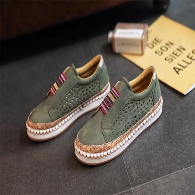 Мода 2024 Горячие продажи Женские слипоны Кроссовки Мелкая вулканизированная обувь Дышащая перфорированная Повседневная женская обувь Женская Плюс Красный