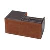 KINGFOM Настольный органайзер для канцелярских принадлежностей из ПУ-кожи с отделением для пульта ДУ и маленьким выдвижным ящиком, Подставка для ручек/карандашей, Держатель, (коричневый)