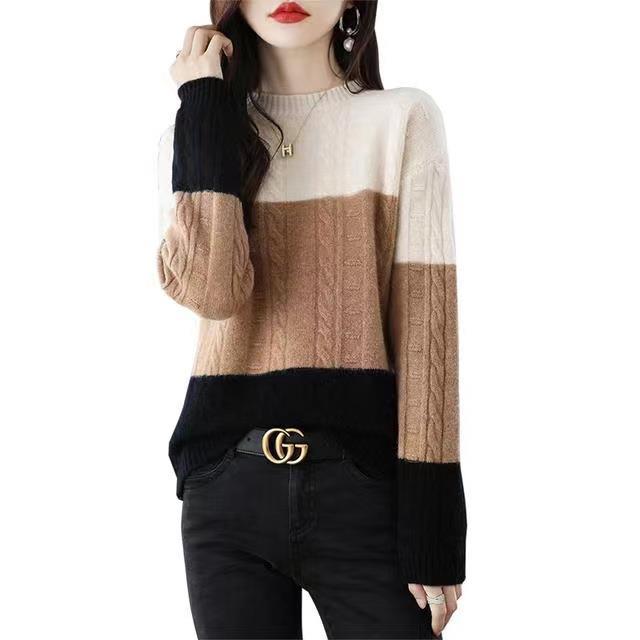 Мода осень и зима новый круглый вырез свитер женский пуловер свитер с длинным рукавом блузка нижняя рубашка джемпер