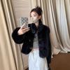 Экологически чистая шуба Зимняя маленькая новая имитация лисьего меха Модная женская одежда Черный воротник-стойка Топ Трендовый