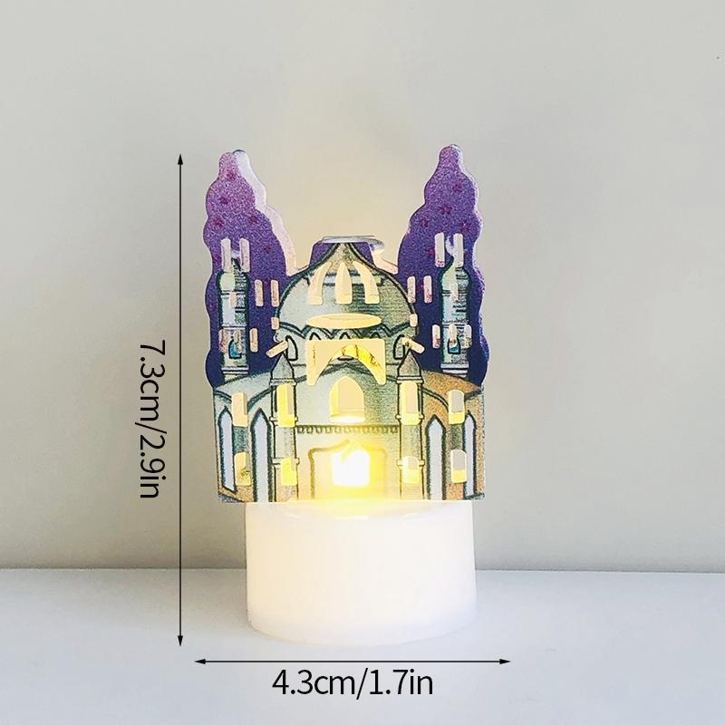 Ид Рамадан свеча светодиодный ночник Ид мусульманская вечеринка Декор аксессуары мусульманский фестиваль вечеринка декор Луна лампа Рамадан Декор