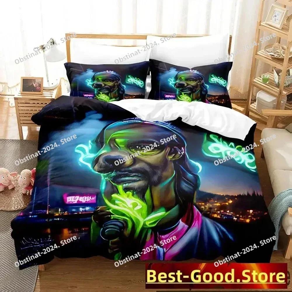3D Постельное белье Snoop Dogg Рэпер Комплект постельного белья Печатное одеяло Покрывало Пододеяльник Наволочка 3 предмета Комплекты Детский Взрослый Размер