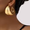 Exaggerated Geometric Circle Earrings - Women's Niche Double-Layer Studs