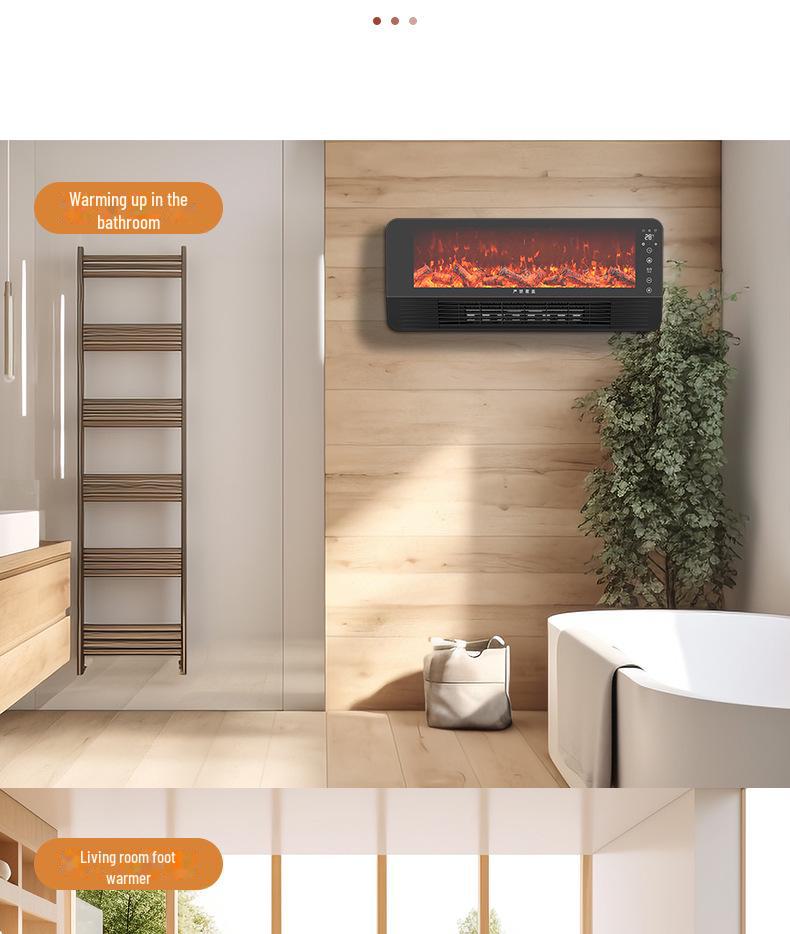 Настенный электрический камин с имитацией пламени для рабочего стола и небольших помещений