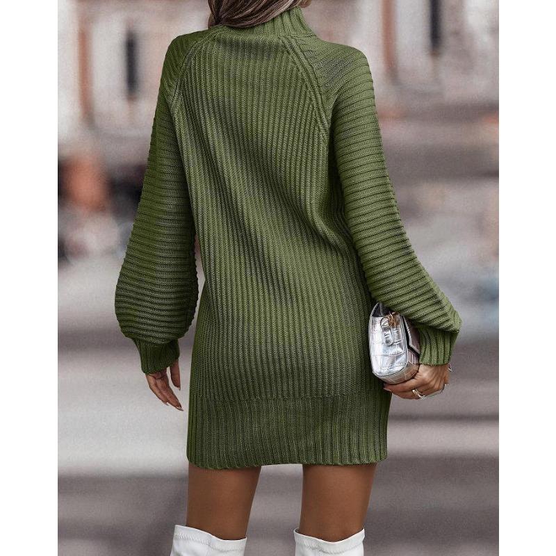 YYFS Женская мода повседневная осень-зима однотонный принт длинный рукав полуводолазка свитера