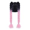 2pcs/pair Helmets Decor Woman Braids Wig With Sucker Twist Dual Pigtail Ponytail  for Motor Bike