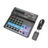 Sound Console USB Mini Mixing Desk Voice Recording BT Sound Card 6 Channel Mixer for Home Music