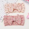 Cute Bowknot Baby Headbands Soft Elastic Nylon Girl Hairbands Solid Color Bow Turban Sunflower Headwear Hair Accessorie