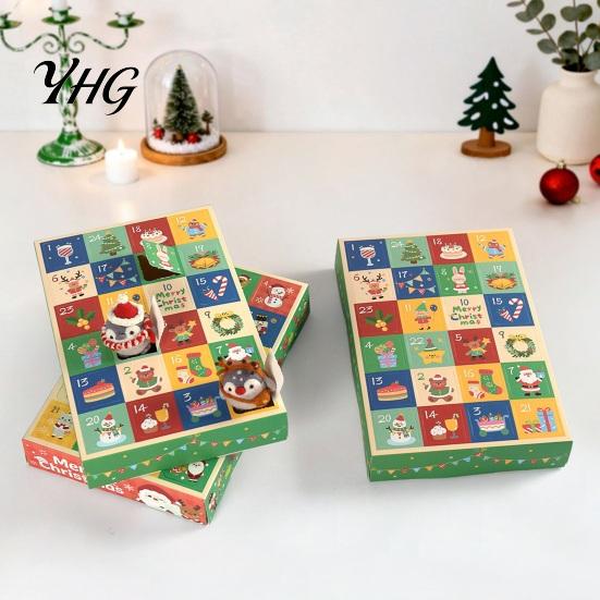 Christmas Surprise Toy 5Pcs 24-Day Advent Calendar Box, Blank Gift Box with Seasonal Countdown Pull-Tab Windows, Container, Holiday Party Favor