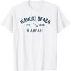 Винтажная мужская футболка с ретро-дизайном пляжа Вайкики, Гавайи, сувенир