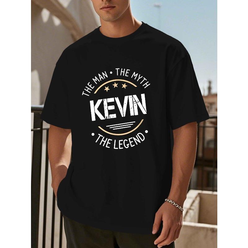 Мужская футболка с принтом "THE MAN KEVIN THE LEGEND", короткий рукав, европейский размер, летний повседневный топ