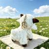 Soft Plush White Lamb Stuffed Animal  Fluffy Cute Toy Ideal Birthday Gift for Kids Bedroom Sofa Decor