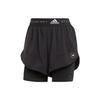 Logo Embroidered Quick-Dry Regular Sports Shorts Women Bottoms Black HS4258