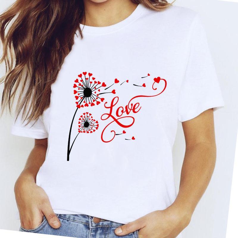 Стиль Любовь к растениям Леди Короткий рукав Унисекс Принт Одежда Повседневная Мультяшная Модная Одежда Футболка Топ Футболка FeУнисекс Графическая футболка